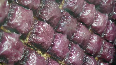 close-up of purple glazed baklava or traditional middle eastern dessert