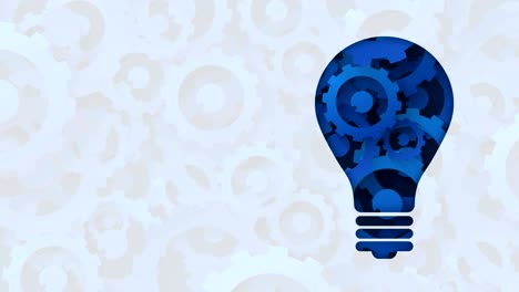 gears light bulb abstract blue background
