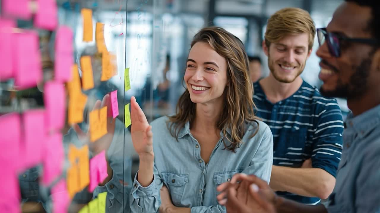 Sessione di brainstorming di gruppo in un ufficio moderno nel pomeriggio