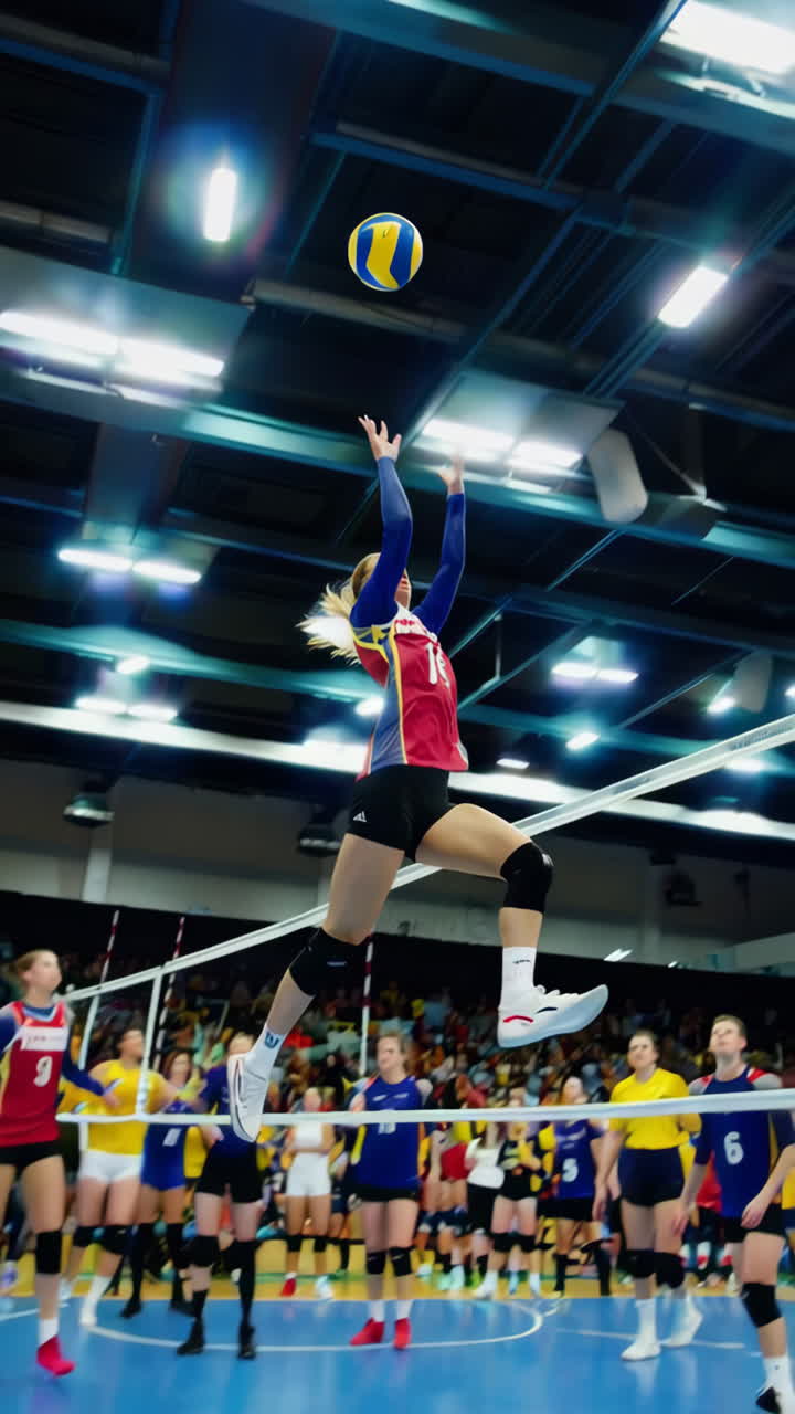 Female Volleyball Players in Action