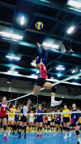 female volleyball players in action