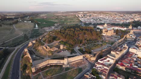 enchanting birds-eye shot of alcazaba, landscape backdrop