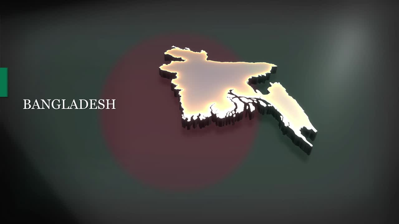 방글라데시의 3d 애니메이션 지도