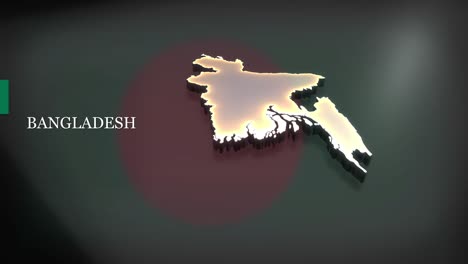 mapa animado en 3d de bangladesh