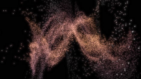 floating abstract quantum particles coming together to form dna helix then flying away - 3d animation concept visualisation