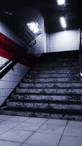 underground stairwell in a grungy building