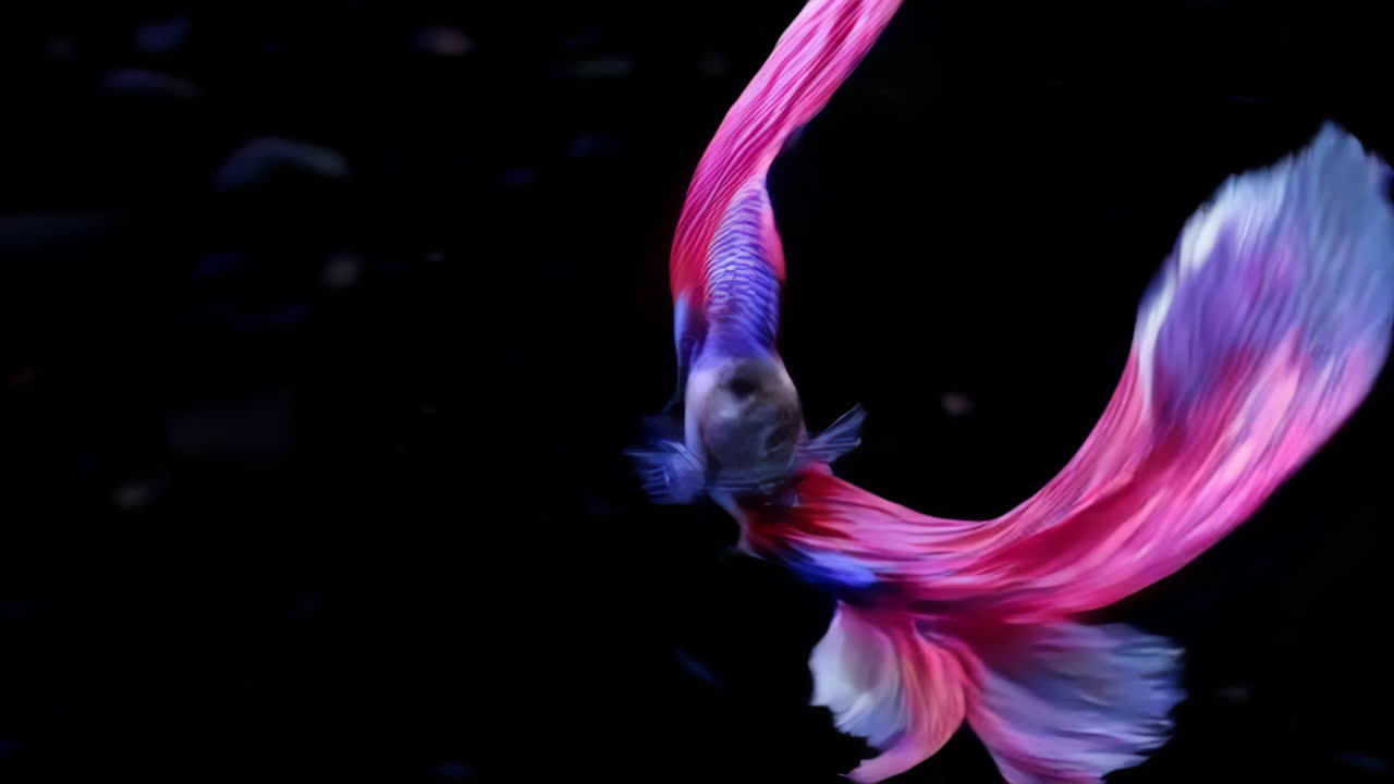 Vibrant Betta Fish with Flowing Fins