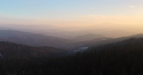 aerial view of woods and mountains in winter 5