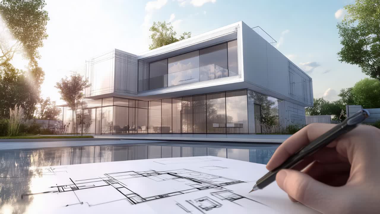 Modern House Design with Architectural Drawings