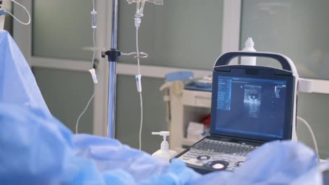 ultrasound procedure in hospital room