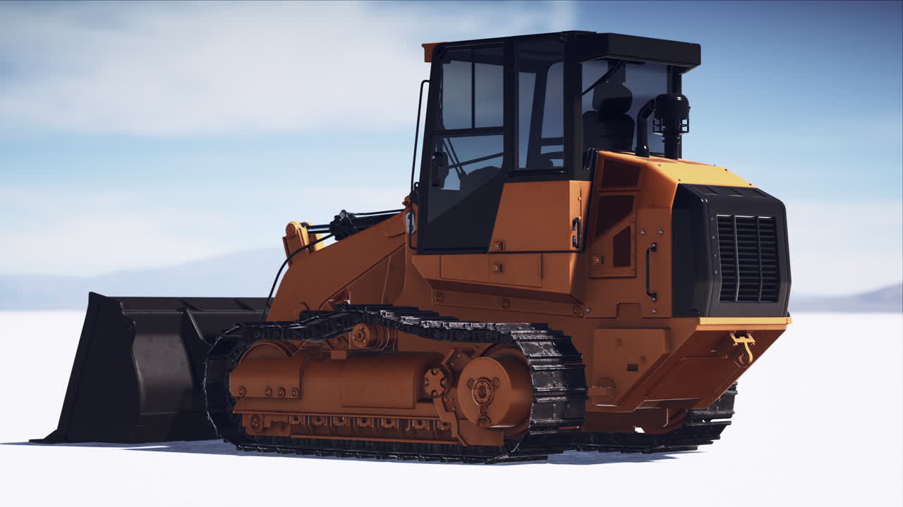 máquina de nivelación de carreteras en el camino del desierto de sal