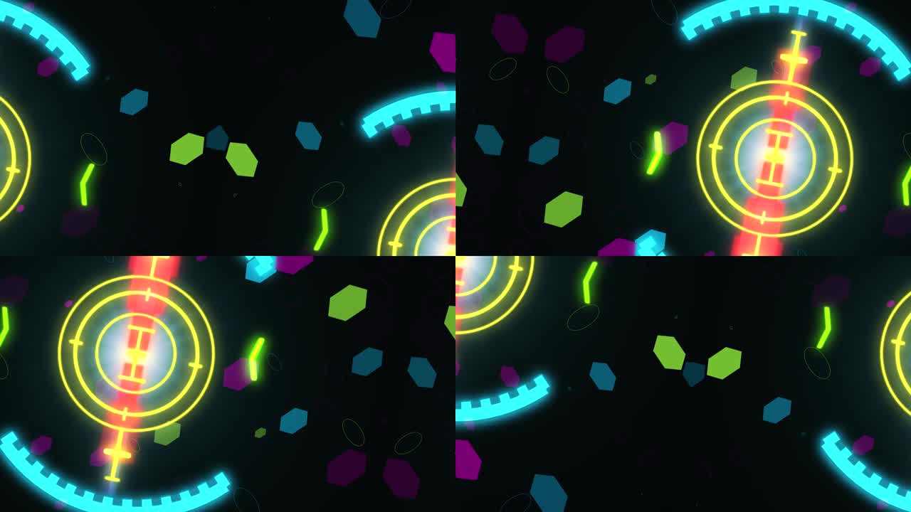 빛나는 선을 가진 칼레도스코프 4k 추상적인 배경