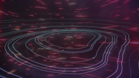 animation of light trails over moving shapes