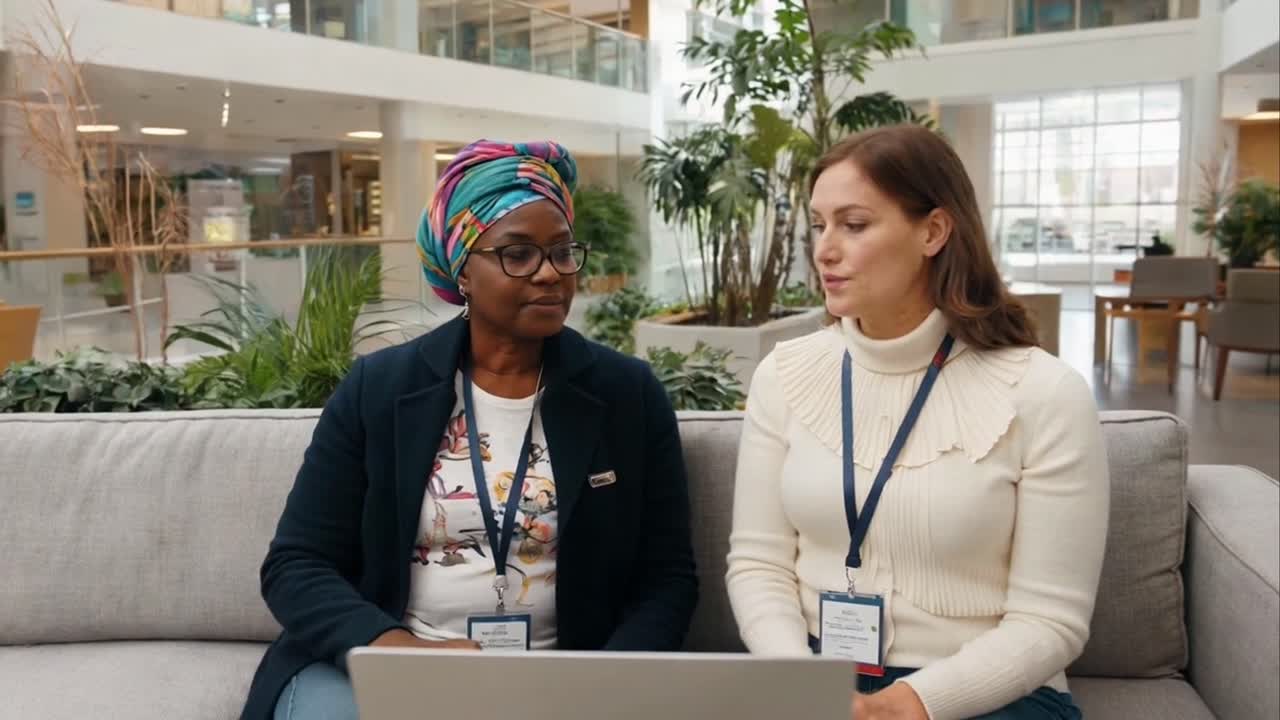 Two women having a discussion