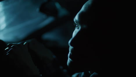 profile of person in low light