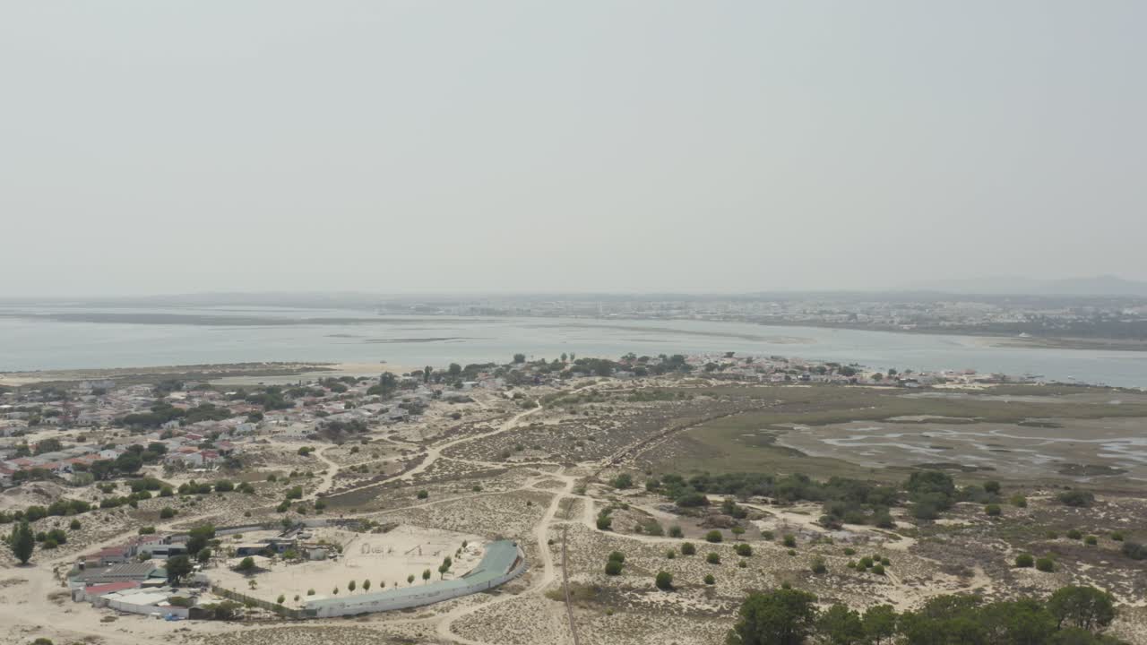 Panoramic Aerial View Of The Island Of Armona, Olh&atilde;o, Algarve, Portugal