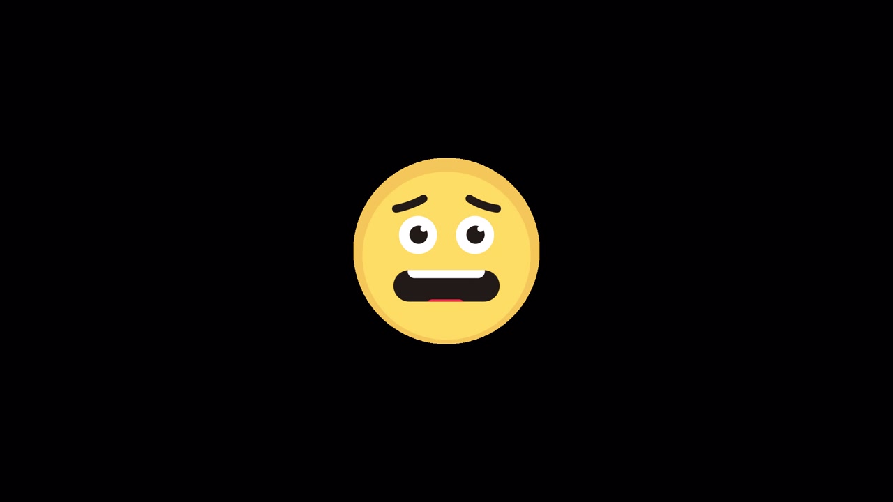 Animated Yellow Emoji Face Showing Shock and Surprise