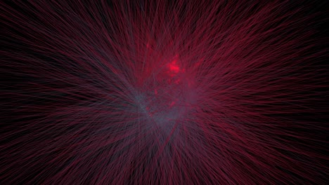Abstract glow energy Red Neon mesh streak tunnel Animation. Wire Mesh Neon light tunnel with motion and rotation. Render technology abstract background with light of lines and messy network