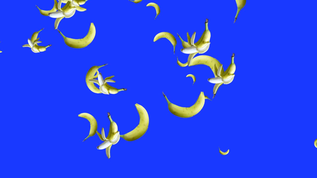 열매가 떨어지는 애니메이션 크로마 키 요소 루프, 바나나