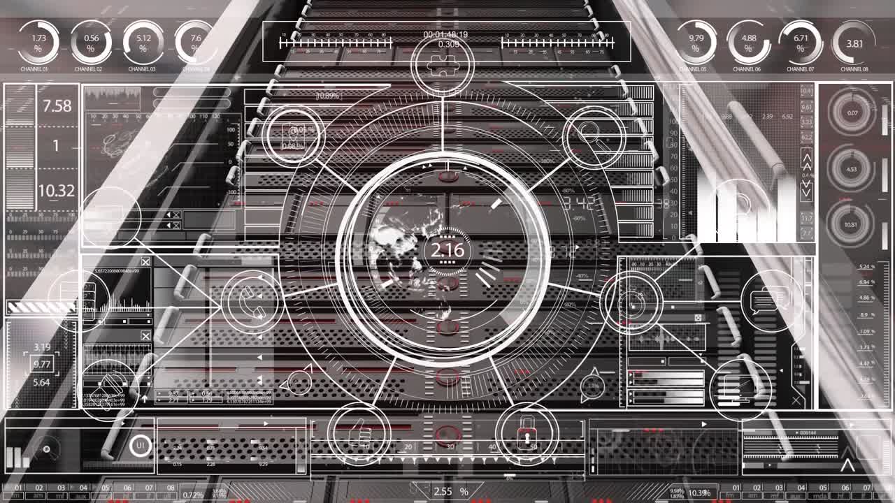 하이파이를 배경으로 움직이는 아이콘의 애니메이션