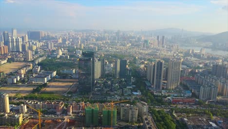 sunny day zhuhai cityscape aerial panorama 4k china