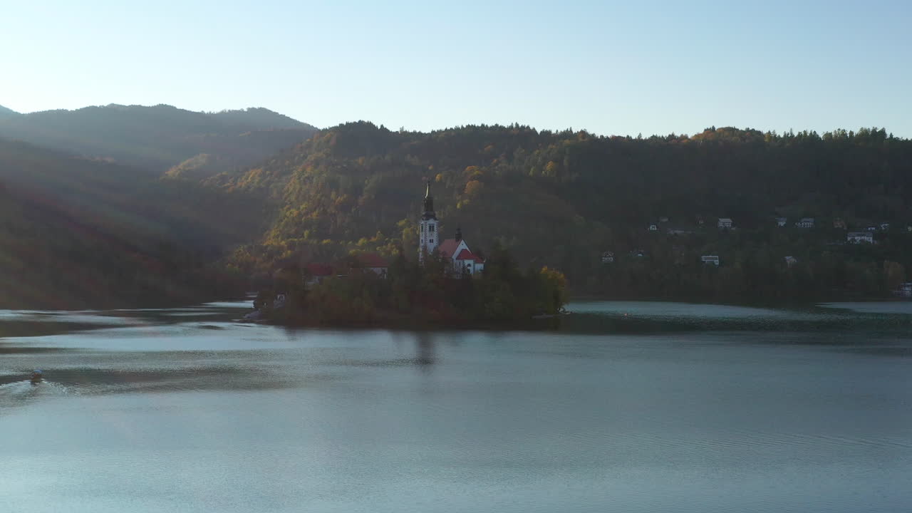 블레드 섬, 슬로베니아의 영화 공중 드론 샷