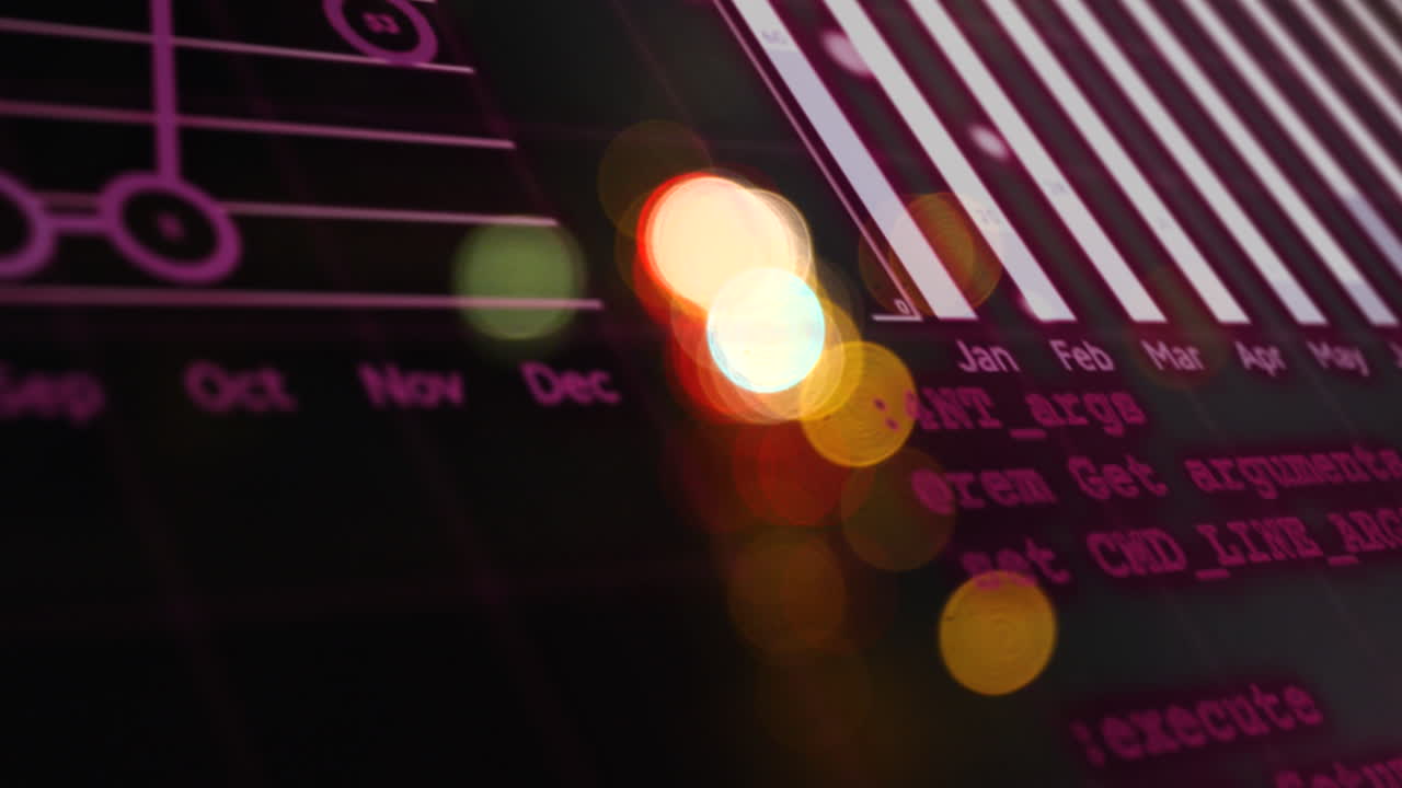 야간 도시 교통에 대한 통계 데이터 처리의 애니메이션