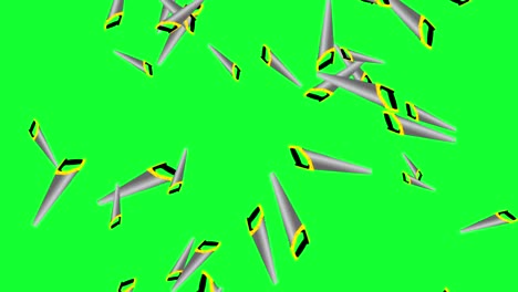 herramientas de sierra de mano cayendo animación en pantalla verde clave de croma, elementos gráficos
