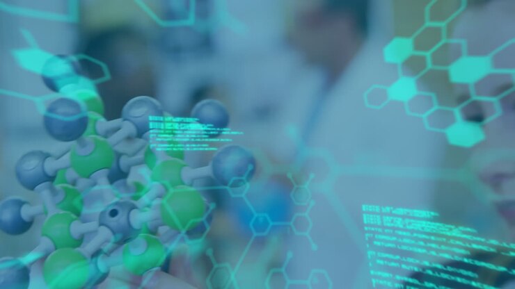 Schoolgirl explores chemistry and data tech in lab.