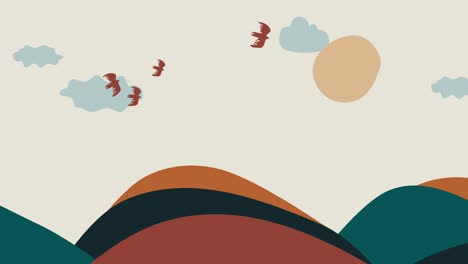 Minimal-Mountain-Land-Space-Illustration-Loop-Background