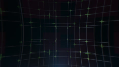 a striking and complex green dot and line pattern on a black background