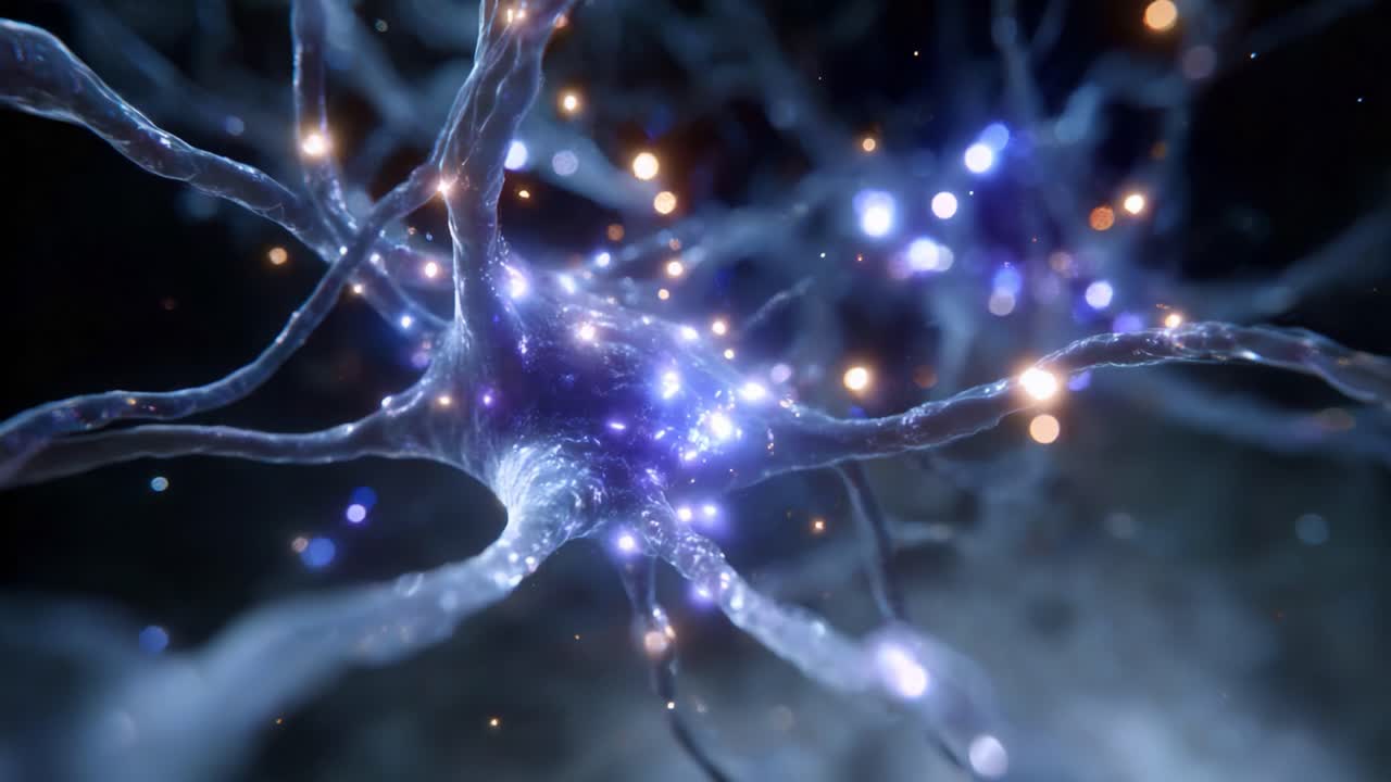 Intricate Neuronal Network: A Close-Up View of Neurons with Glowing Synapses and Dynamic Connections for Understanding Complex Neural Interactions