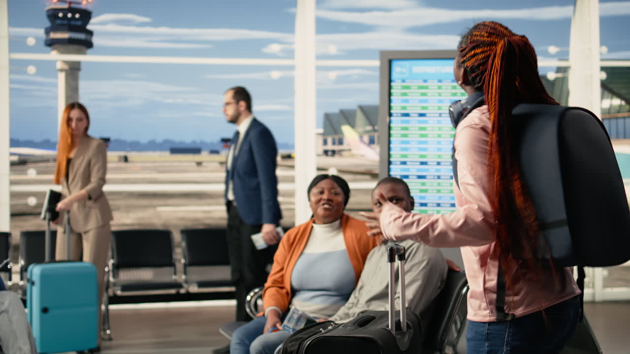 Agitated teenager daughter eager to leave on holiday with parents