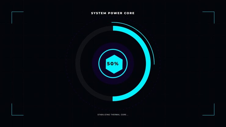 Futuristic Digital Loading Interface with Percentage Counter
