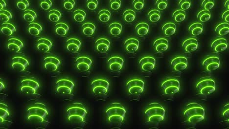 abstract glowing green spheres pattern
