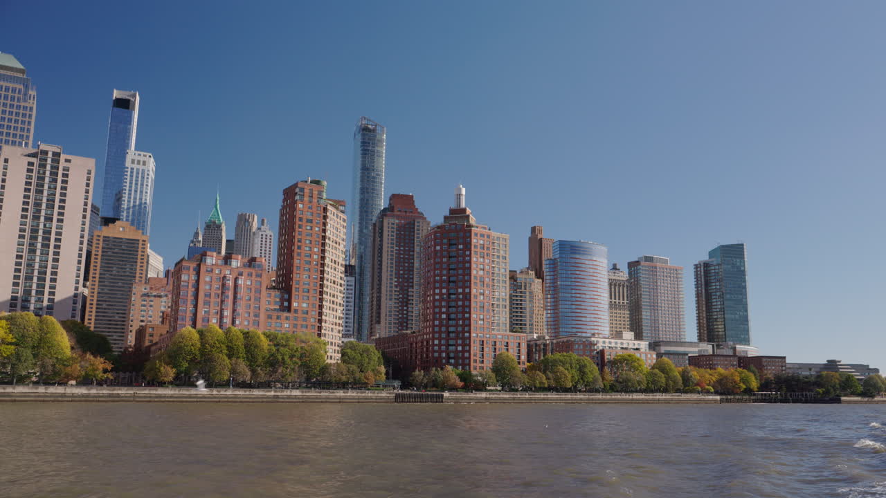 Vista Panorâmica do Horizonte de Nova York a partir do Rio Hudson