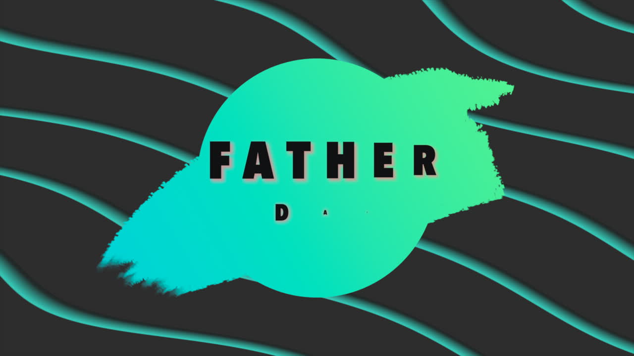Festa del Papà con cerchio al neon su sfumatura a onde