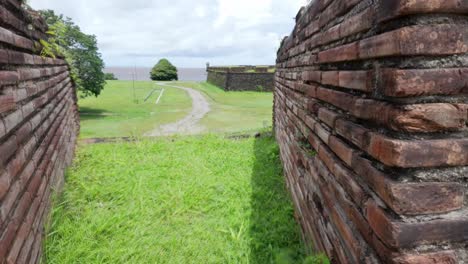 cannon emplacements along the walls of são josé de macapá fortress. these strategic positions highlight the fort's defensive capabilities and military engineering