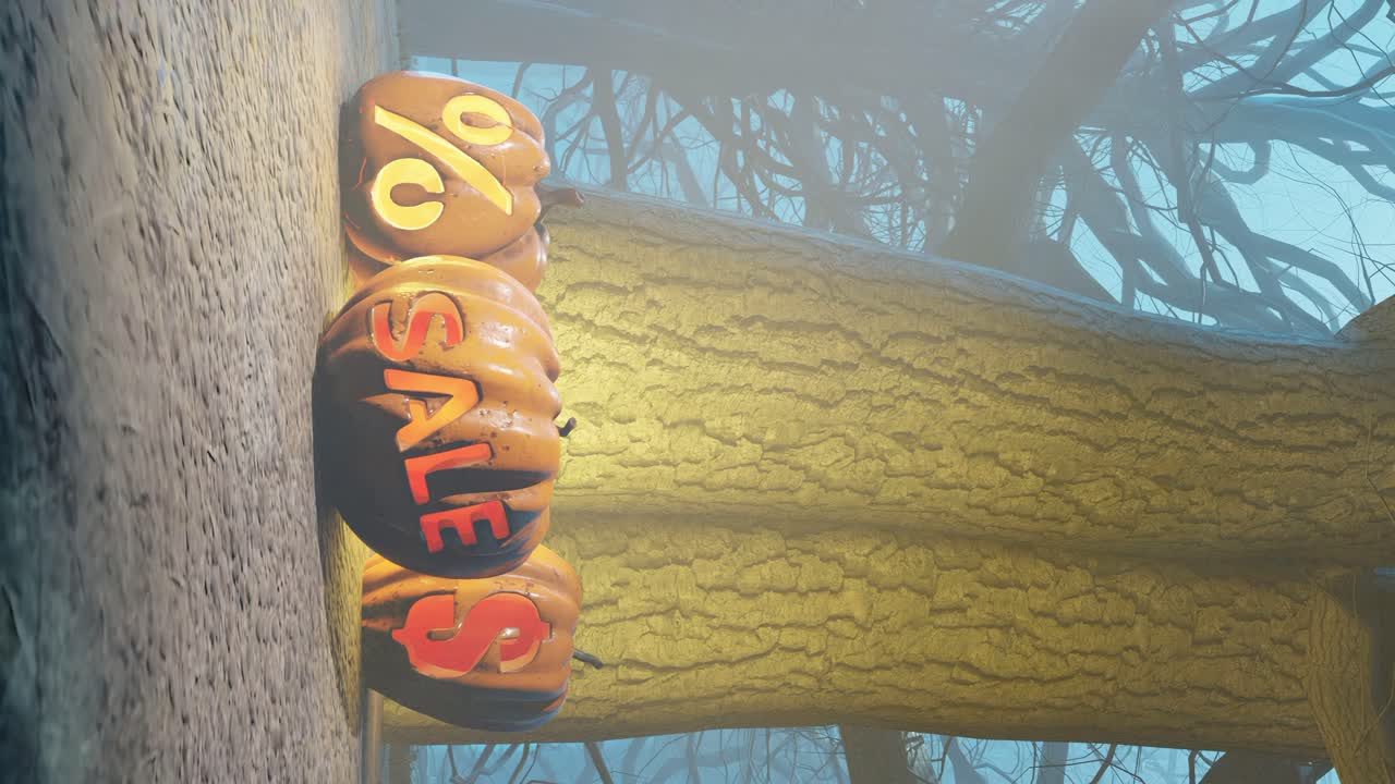 banner promocional de venta de halloween espeluznante con espacio de texto, vertical