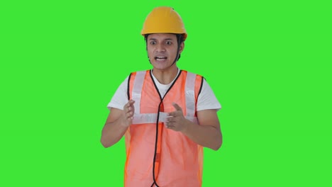 Angry-Indian-construction-labour-shouting-on-someone-Green-screen