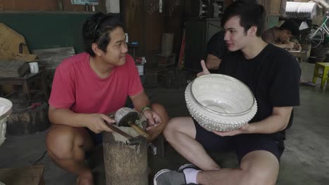 silver bowl making in thailand