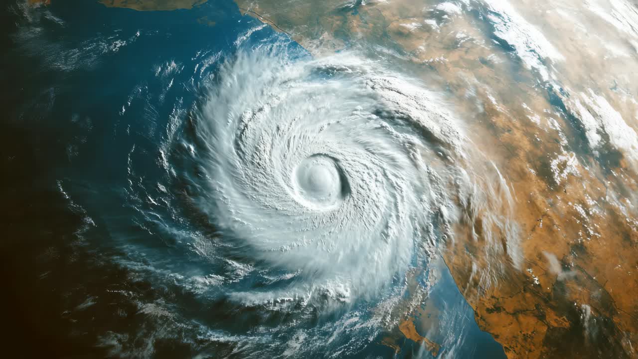 Hurricane Over the Earth from Space