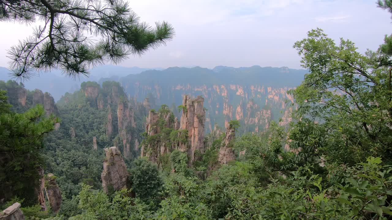 impresionantes pilares de piedra de las montañas tianzi en el parque nacional de zhangjiajie
