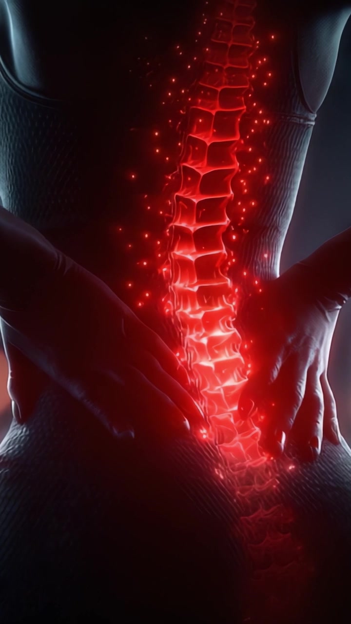 A Dynamic Visualization of a Human Spine, Emphasizing the Intricate Relationship Between Anatomy and Luminescence, Highlighting Health and Well-Being in Motion