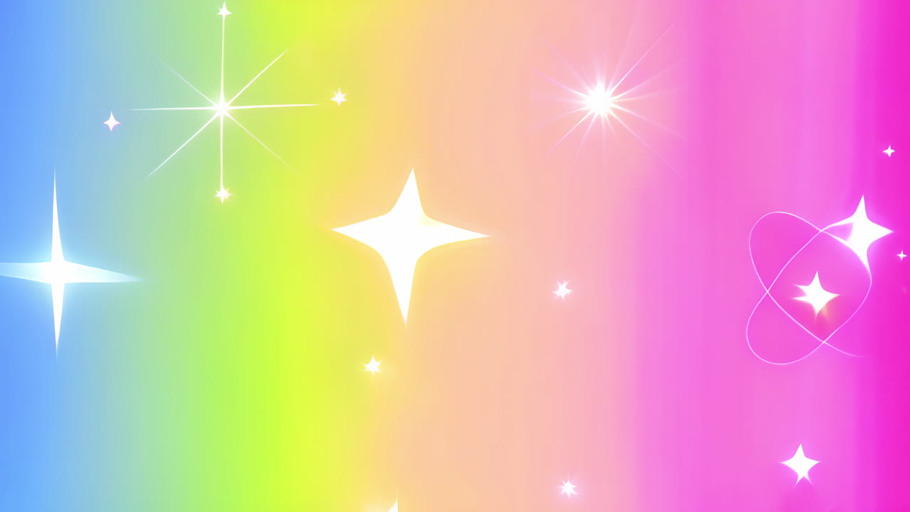 Rainbow Gradient Background with Sparkling Stars