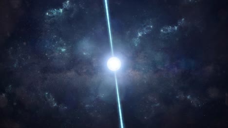 pulsar en las profundidades del espacio - estrella de neutrones de giro rápido