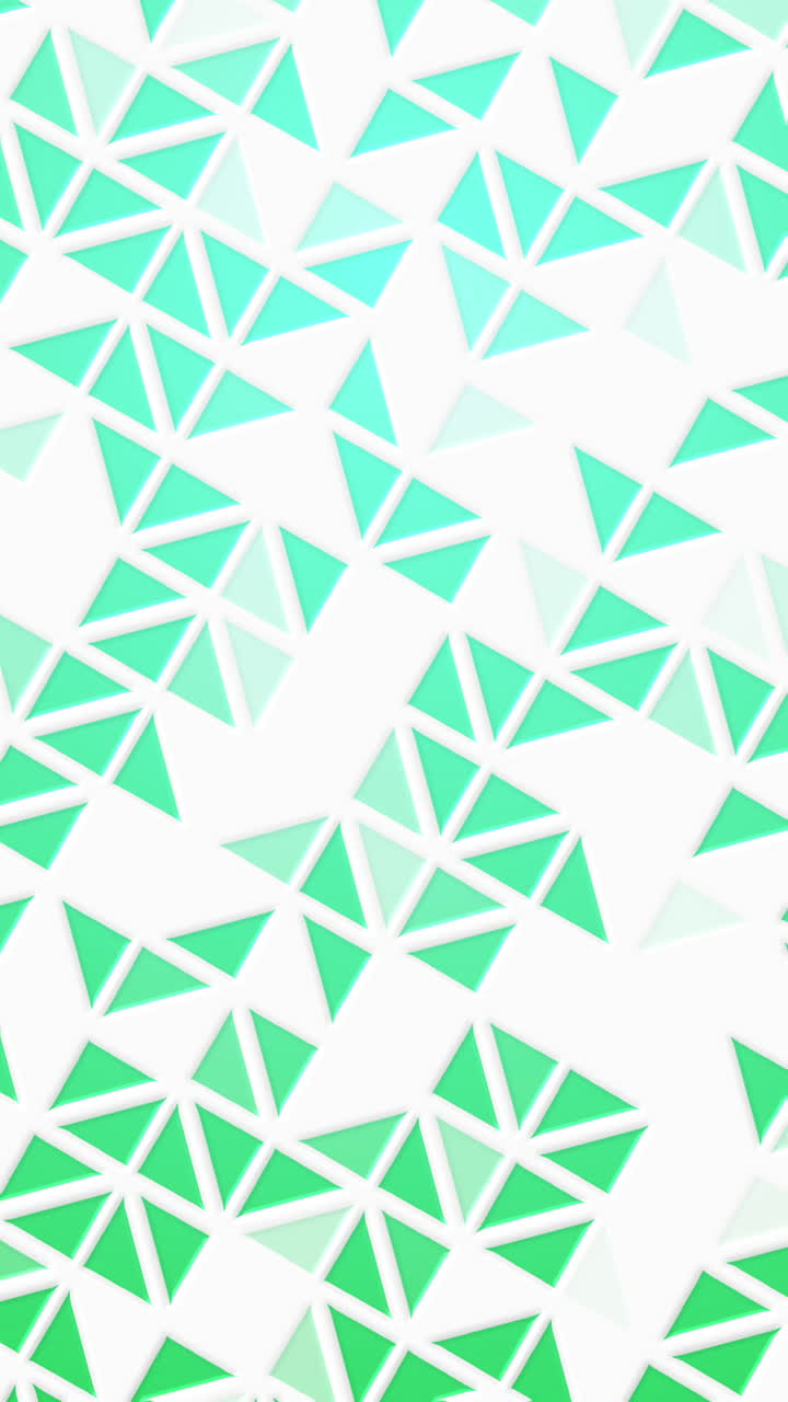 Grid polygon triangle animated shapes on white background digital geometric pattern motion graphics. Looped. Vertical video.