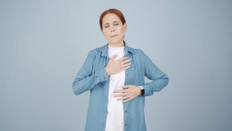 woman with chest pain.