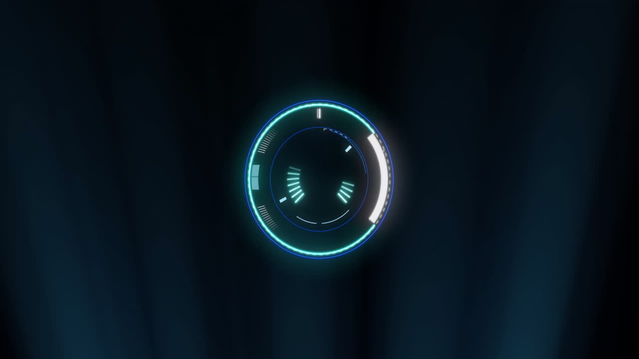 animación de escaneo de alcance y procesamiento de datos digitales sobre fondo negro