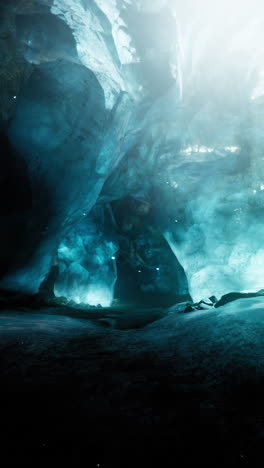 inside an ice cave: a stunning view of a frozen landscape